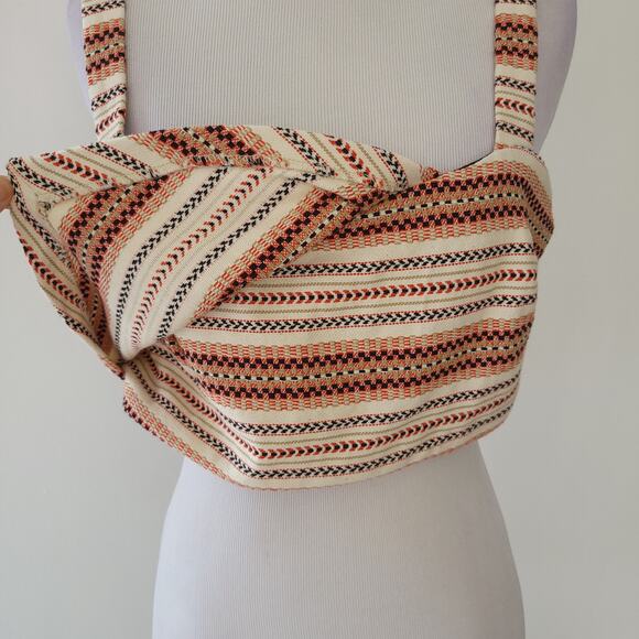 NEW Zara Origami Jacquard Crop Top Tank Sleeveless Tribal Knit Off White Large - Picture 6 of 12